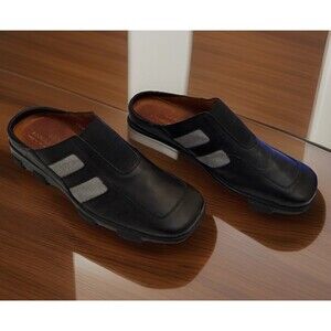 VTG Donald J Pliner Sport 10.5 M AREN 120 Mules Italy Leather Lug Sole 90s Y2K